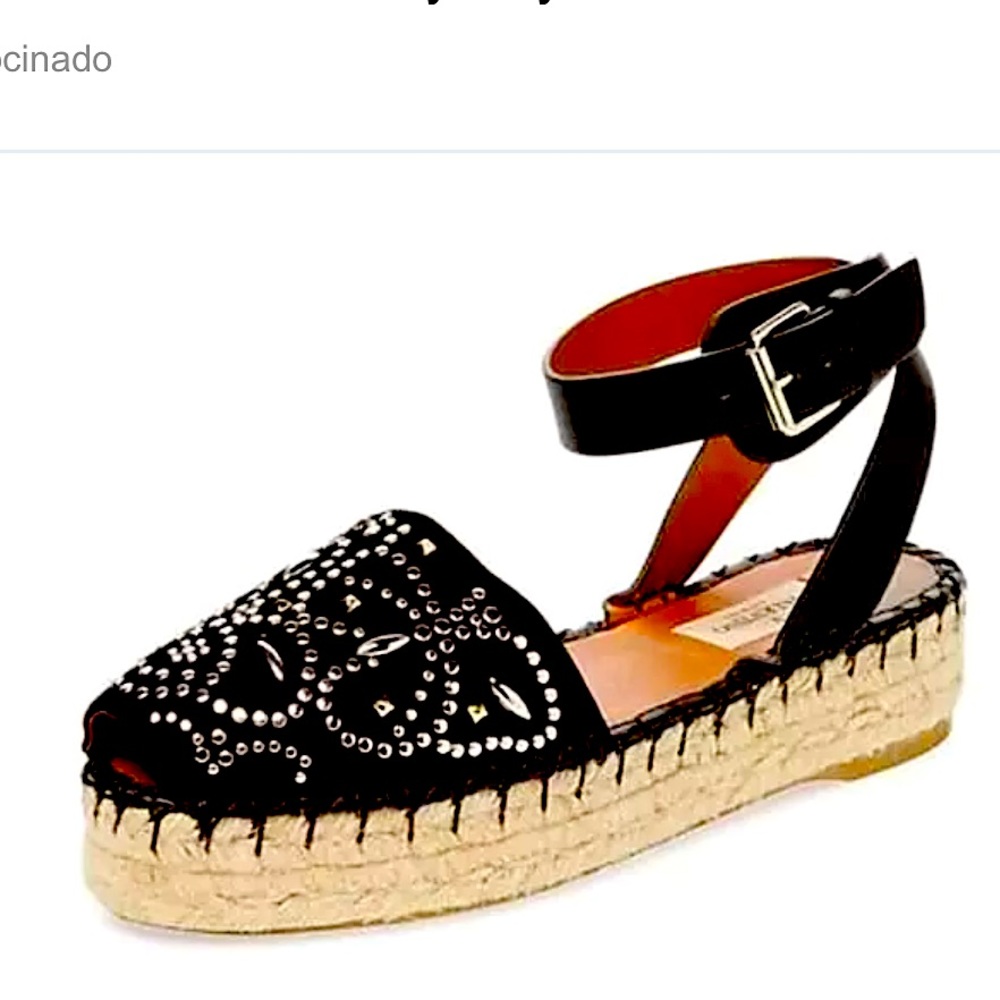 Inbox! Authentic VALENTINO GARAVANI studded butterfly suede espadrilles 9